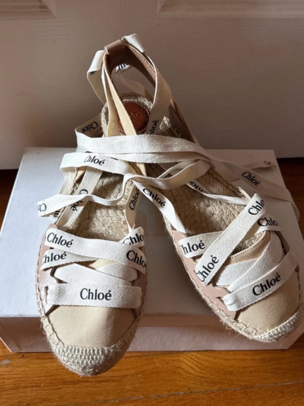 Women’s Cream Espadrille Lace-Up Sandals EU39